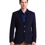 Solid Knitted Blazer for Men
