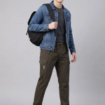 Men Coffee Brown Cargo Trousers