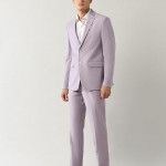 solid Two Piece Suit Beige