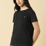 Women’s Solid Round Neck T‑Shirt