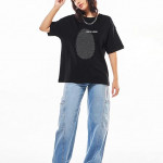 Women's Cotton Oversized Fit Half Sleeve Round Neck T-Shirt