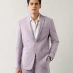 solid Two Piece Suit Beige