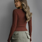 Women's Long Sleeve Slim Fit Top/T-Shirt Henley Neck Casual